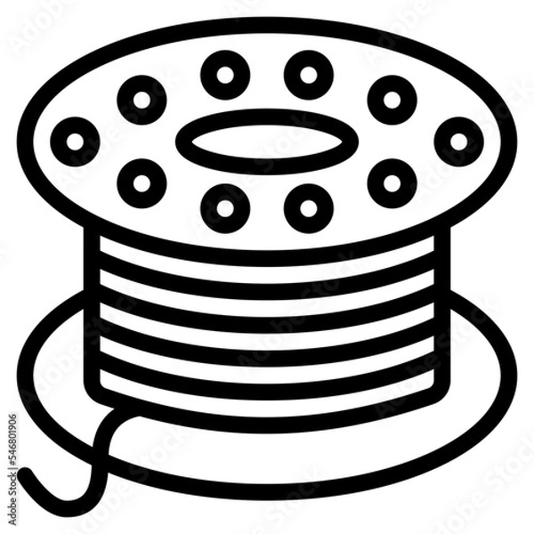 Obraz bobbin sewing tailoring needle icon