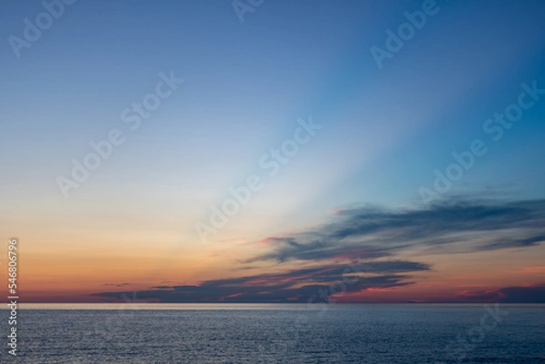Fototapeta sunset with rays in Corsica