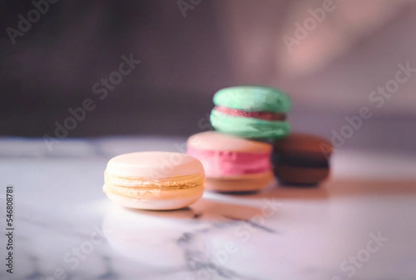 Obraz Macarons on Table Macro 