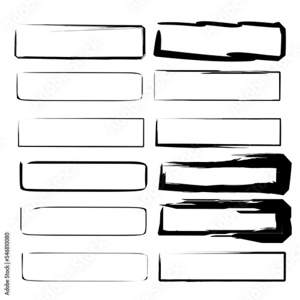 Fototapeta Grunge Brush Border set