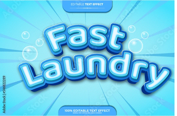 Obraz Fast laundry 3D Editable text effect vector illustration