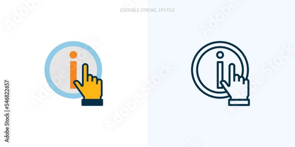 Fototapeta Information icon for your website, logo, app, UI, product print. Information concept flat Silhouette vector illustration icon. Editable stroke icons set. EPS file