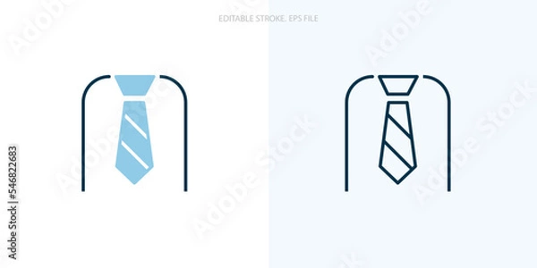 Fototapeta Tie icon for your website, logo, app, UI, product print. Tie concept flat Silhouette vector illustration icon. Editable stroke icons set. EPS file