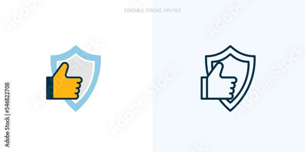 Fototapeta Reliable icon for your website, logo, app, UI, product print. Reliable concept flat Silhouette vector illustration icon. Editable stroke icons set. EPS file