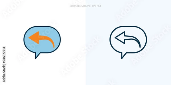 Fototapeta Response icon for your website, logo, app, UI, product print. Response concept flat Silhouette vector illustration icon. Editable stroke icons set. EPS file