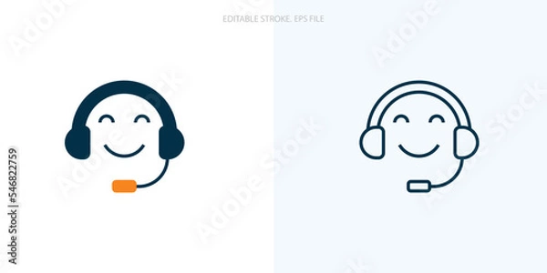 Fototapeta Customer friendly icon for your website, logo, app, UI, product print. Customer friendly concept flat Silhouette vector illustration icon. Editable stroke icons set. EPS file
