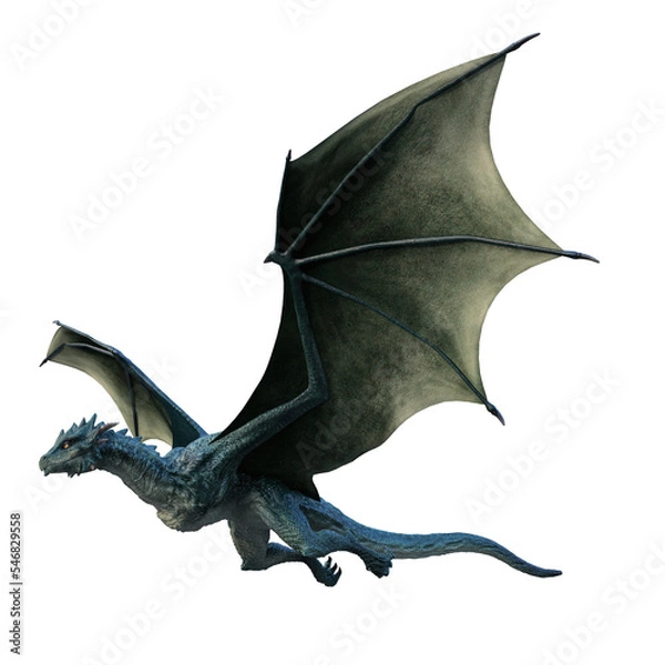 Obraz blue dragon 3d render