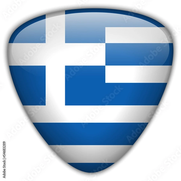 Fototapeta Greece Flag Glossy Button