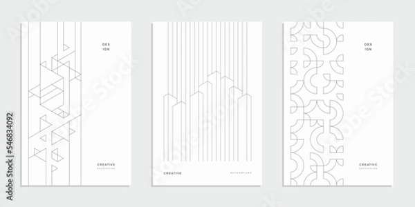 Obraz Abstract geometric technological company brochure. Vector business flyer.