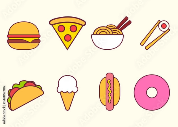 Obraz Food icons set