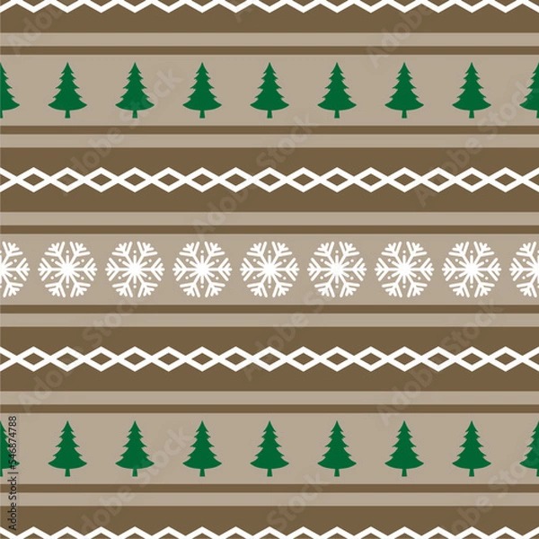 Fototapeta Christmas Seamless Patterns with trees and snow elements perfect for present and background