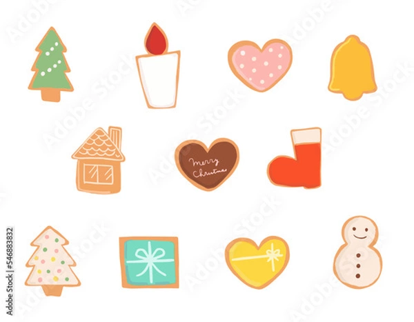 Fototapeta クリスマス　カラフルなアイシングクッキー