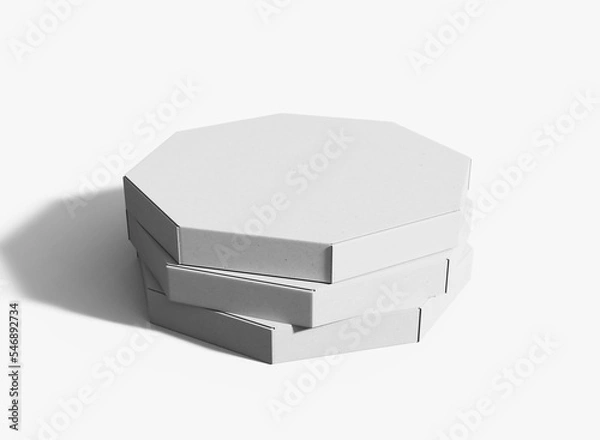 Fototapeta 3d Stacked Octagon Pizza Boxes