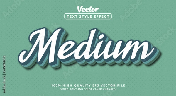 Obraz Editable text effect, Medium text with layered style with white and blue color