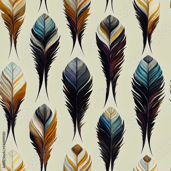 Obraz seamless pattern with feathers
