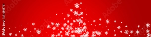 Fototapeta White Snowflake Vector Transparent Panoramic