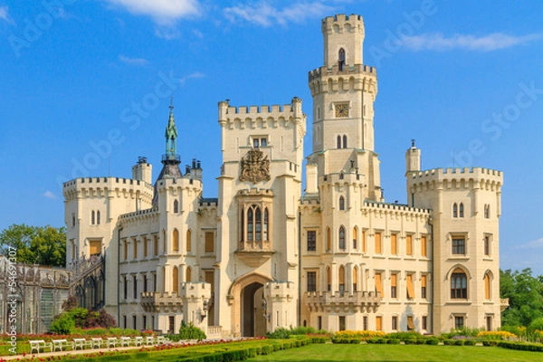 Obraz Hluboká nad Vltavou (in German Frauenberg) palace, Czech Republ