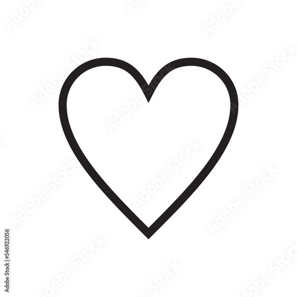 Obraz black heart outline icon vector