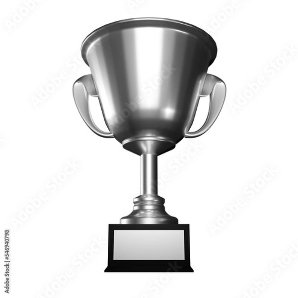 Fototapeta Silver trophy isolated on transparent background