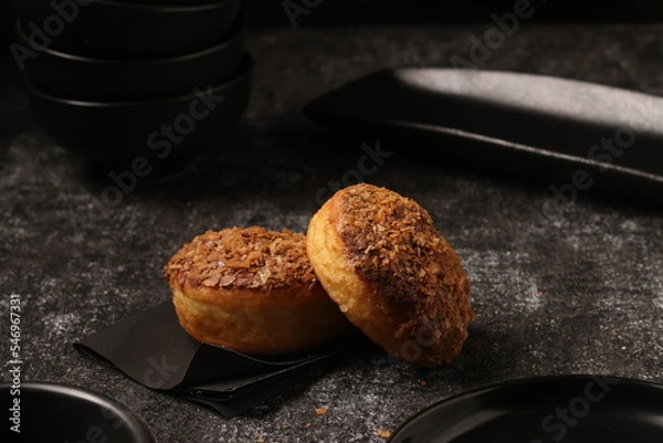 Fototapeta Delicious donut on a consistent ground and a distinctive product