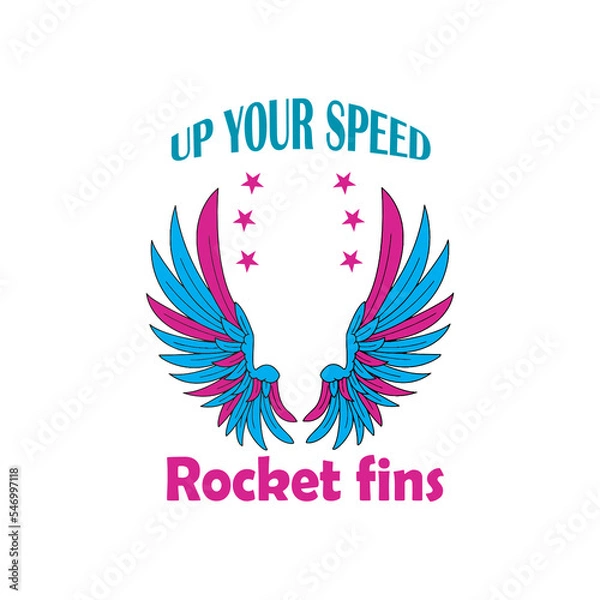 Obraz Flying illustration design, rocket t-shirt vector design