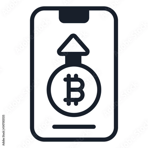 Fototapeta bold outline icons related to bitcoin. bitcoin currency and finance.