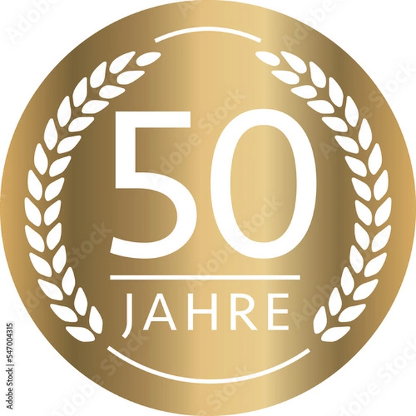 Obraz Button 50 Jahre Gold