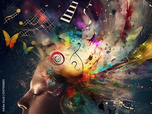 Fototapeta Music-Vision Synesthesia - A fictional person, not based on a real person
