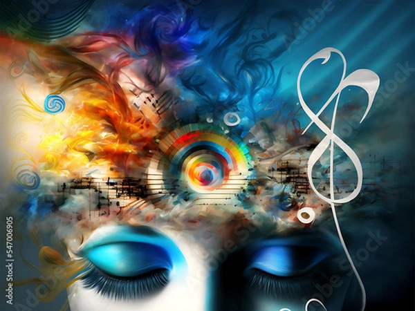 Obraz Music-Vision Synesthesia - A fictional person, not based on a real person
