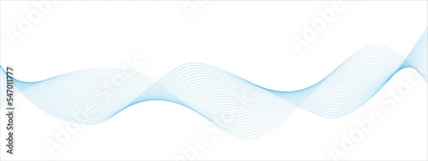 Obraz Creative wave of lines on a background. Curved smooth sound stream or DNA. Abstract design. Vector illustration.