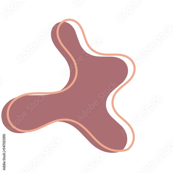 Fototapeta Modern Retro Blob Shape with Outline, Vector Clipart