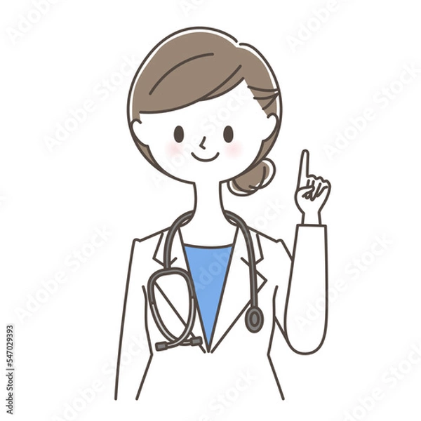 Obraz 指差しをしながら説明する女性医師