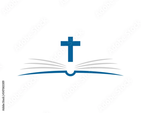 Fototapeta Book with cross on top