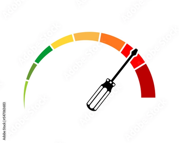 Fototapeta Speedometer with screwdriver shape inside