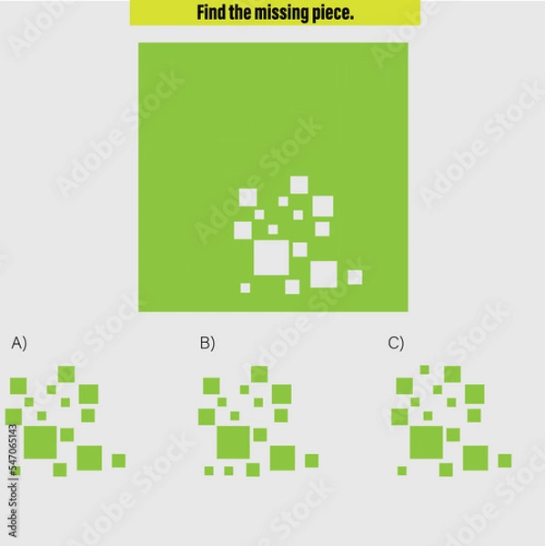 Fototapeta Complete the shape not given iq test - Practical Questions- Intelligence questions, visual intelligence - Vector