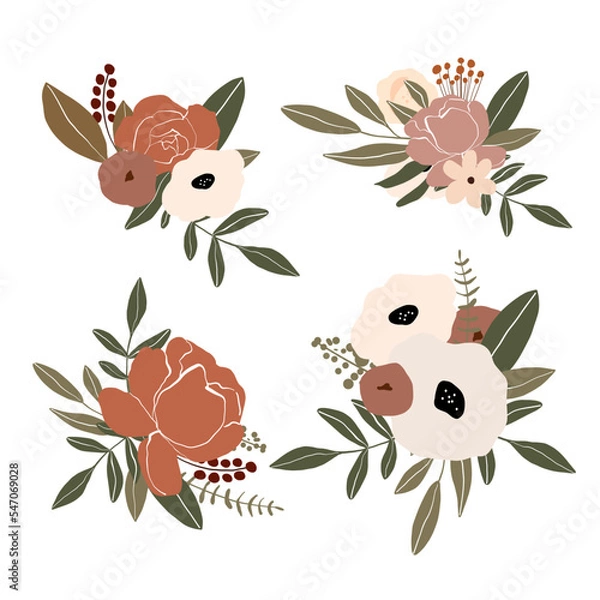 Obraz Vector simple flowers