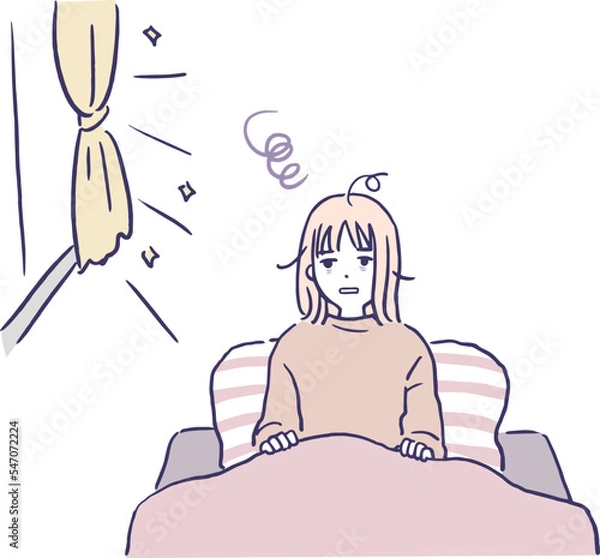 Obraz 寝覚めが悪い女性