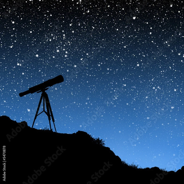 Fototapeta Teleskop pod gwiazdami