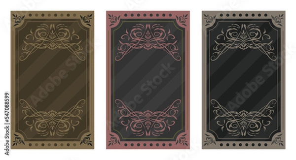 Fototapeta アンティーク調　カード　３色　名刺　アート