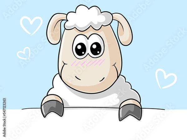 Fototapeta Schüchternes Comic Schaf