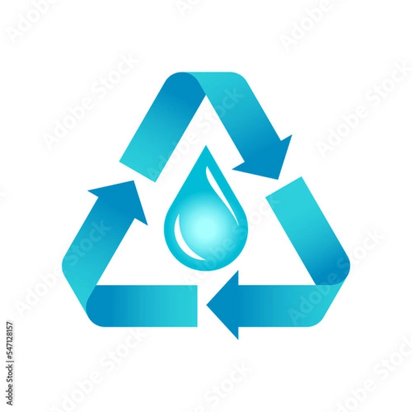 Obraz Recycle water isolated vector icon badge logo