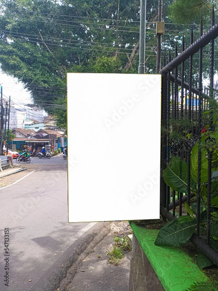 Obraz mockup of empty billboards on the side of the highway, blank advertising poster templates, information banner placeholder mock ups