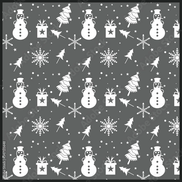 Obraz seamless Christmas pattern, Snowflake design, holiday pattern