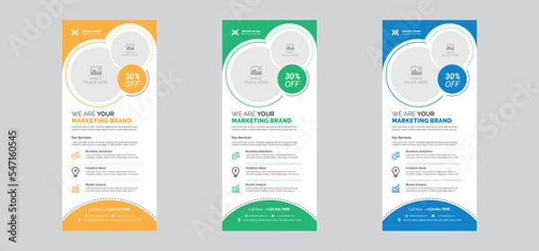 Fototapeta Roll-up banner stand template design | Multiple color variation | Easy to customize