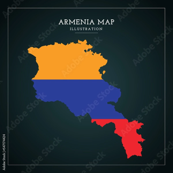Obraz Armenia Map Flag Vector Illustration