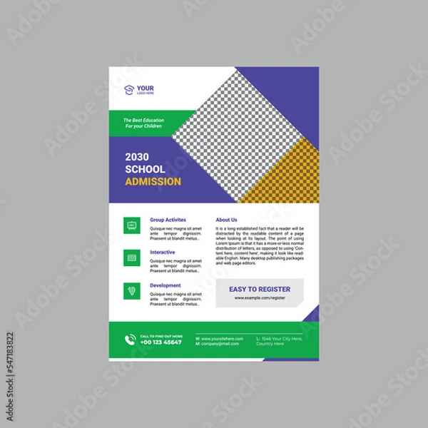 Obraz School Admission Flyer Template