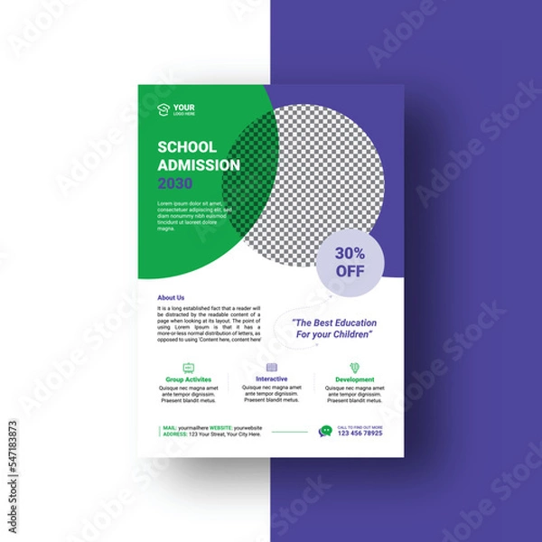 Obraz School Admission Flyer Template