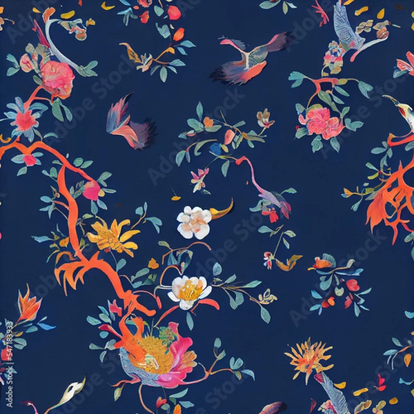 Fototapeta Beautiful chinoiserie pattern. 