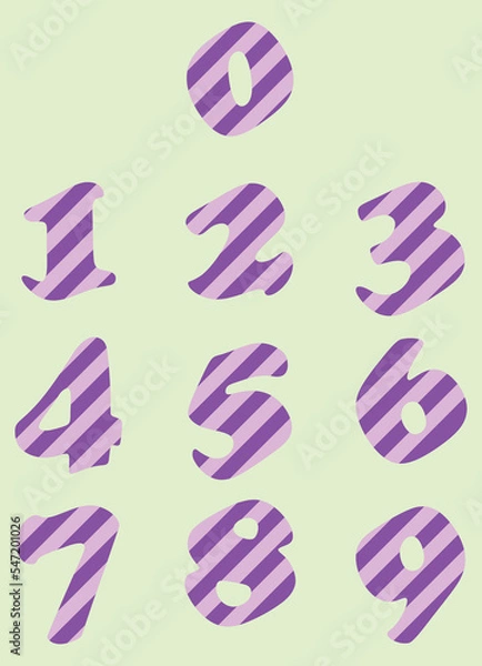 Fototapeta Collection of Number Icon illustration, Numeric tag element design.