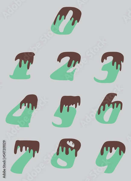 Fototapeta Collection of Number Icon illustration, Numeric tag element design.
